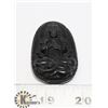 Image 1 : #203-BLACK OBSIDIAN PENDANT BUDDHIST