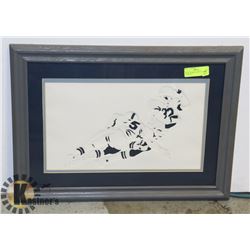 WOOD FRAMED 3-D PICTURE FOOTBALL