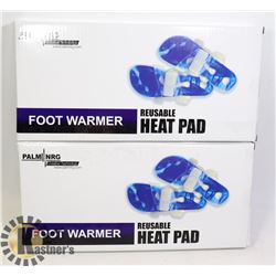 2 NEW PAIRS OF PALM NRG REUSABLE FOOT HEAT & PAIN