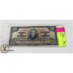 CAD 1937 $100 BILL