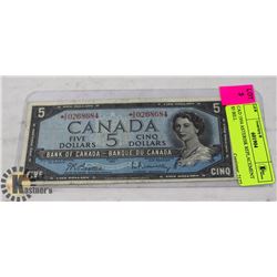 CAD 1954 ASTERISK REPLACEMENT $5 BILL