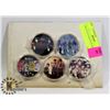 Image 1 : 5 BEATLES COINS IN PLASTIC CASES