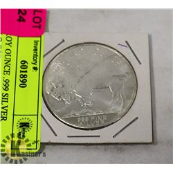 ONE TROY OUNCE .999 SILVER BUFFALO COIN