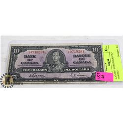 CAD 1937 $10 BILL GORDON & TOWERS