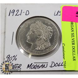 1921-D MORGAN SILVER DOLLAR