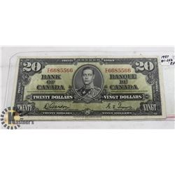 1937 TWENTY DOLLAR BILL
