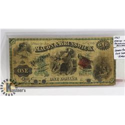 1867 MACON & BRUNSWICK  GREEN PRINT,RED SEAL