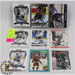 AUTOGRAPHED HOCKEY CARDS 9 CARD SHEET FEATURING