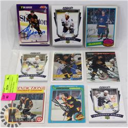 AUTOGRAPHED HOCKEY CARDS 9 CARD  SHEET FEATURING