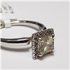 Image 3 : 93) 14KT WHITE GOLD ZULTANITE & DIAMOND RING.SIZE6