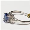 Image 2 : 98) 10KT WHITE GOLD SAPPHIRE & DIAMOND RING.