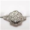 Image 1 : 100) 10KT WHITE GOLD DIAMOND RING. SIZE 7