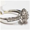 Image 2 : 100) 10KT WHITE GOLD DIAMOND RING. SIZE 7