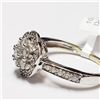 Image 3 : 100) 10KT WHITE GOLD DIAMOND RING. SIZE 7