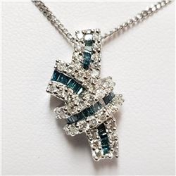 85) 14KT WHITE GOLD FANCY CUT & COLORED BLUE