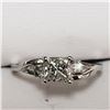 Image 1 : 81) 14KT WHITE GOLD FANCY CUT DIAMOND RING. SIZE 6