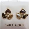Image 1 : 94) 14KT YELLOW GOLD PAIR OF FANCY CUT & COLORED