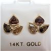 Image 4 : 94) 14KT YELLOW GOLD PAIR OF FANCY CUT & COLORED