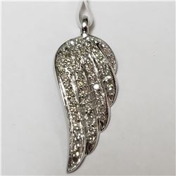 90) 14KT WHITE GOLD DIAMOND PENDANT.