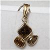 Image 1 : 92) 14KT YELLOW GOLD FANCY CUT AND COLORED BROWN