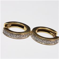 84) 18KT YELLOW AND WHITE GOLD PAIR OF DIAMOND