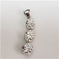 88) 14KT WHITE GOLD CANADIAN DIAMOND PENDANT.