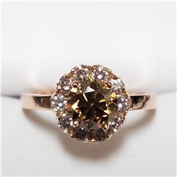 53) 10KT ROSE GOLD FANCY COGNAC COLORED DIAMOND