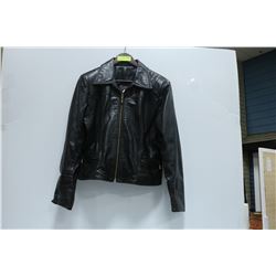 BLACK LEATHER RANCH LADIES JACKET - SIZE 3