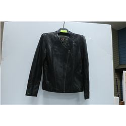 DANIER BLACK LEATHER DOUBLE-BREASTED