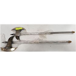 PAIR OF DECORATIVE BATTLE AXES
