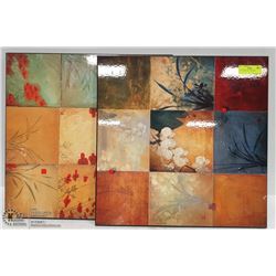2 PICTURES 19 X 19 FLORAL