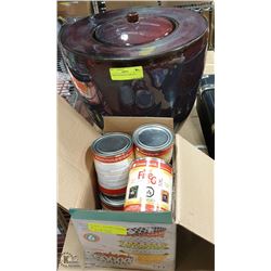 CERAMIC OUTDOOR FLAME POT, COMES WITH BOX OF 6 NEW