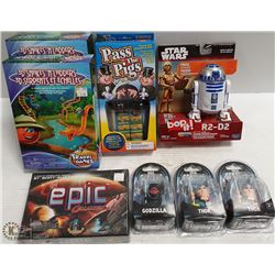 BOX OF ASSORTED NEW GAMES