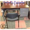 Image 1 : NEW WOOD TONE TOP METAL DESK WITH ARMCHAIR