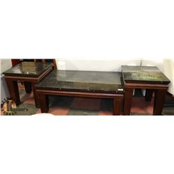 FAUX MARBLE COFFEE (51X25X20)  & END TABLE SET