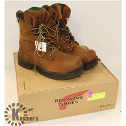RED WING STEEL TOE 8" WORKBOOT; MENS SIZE 7.5