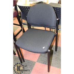 SET OF 2 BLACK STACKING CHAIRS