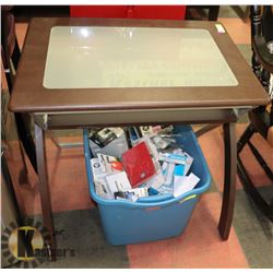 WOOD & METAL DESK, 31 X 23 X 29