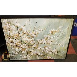 LARGE DARK WOOD FRAMED CANVAS