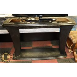 GLASS TOP SOFA TABLE, 48 X 18 X 30