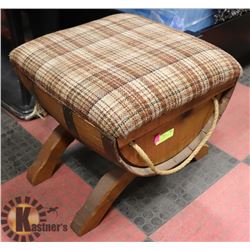 VINTAGE CUSTOM BARREL STOOL W/ REMOVABLE LID