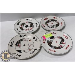 FOUR POKER PLATES VERY UNIQUE