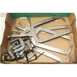 FLAT OF ASSORTED CLAMPS