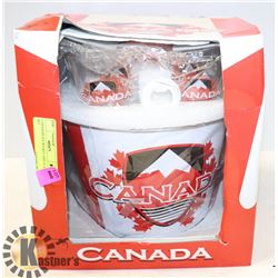 CANADIAN ICE BUCKET AND GLASS SET