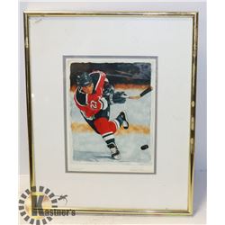 GLEN GREEN SLAPSHOT FRAMED HOCKEY PRINT