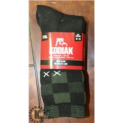2PK OF KODIAK WOOL BLEND SOCKS; SIZE M/M
