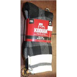 2PK OF KODIAK WOOL BLEND SOCKS; SIZE M/M