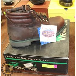 WORK ONE 6" ST. TOE WORK BOOT; MENS SIZE 14 EEE.