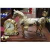 Image 1 : VINTAGE HORSE MANTLE CLOCK, 17 X 11