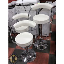 LOT OF 3 LEATHERETTE HYDRAULIC BAR STOOLS